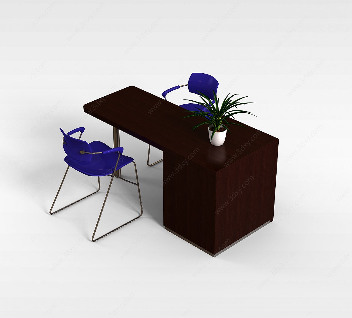 简约办公桌椅3D模型