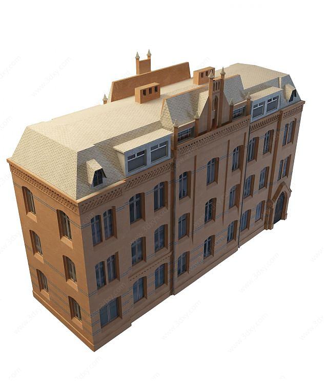 欧式居民楼3D模型