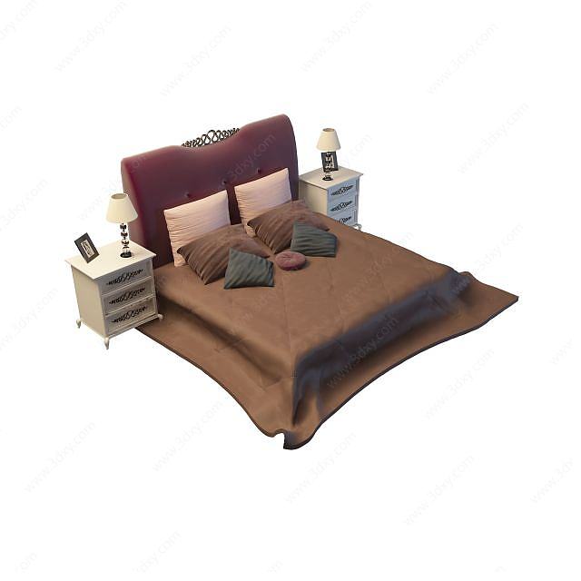 沙发双人床3D模型