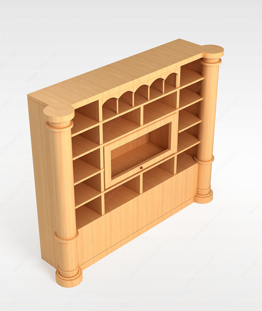 实木酒柜3D模型