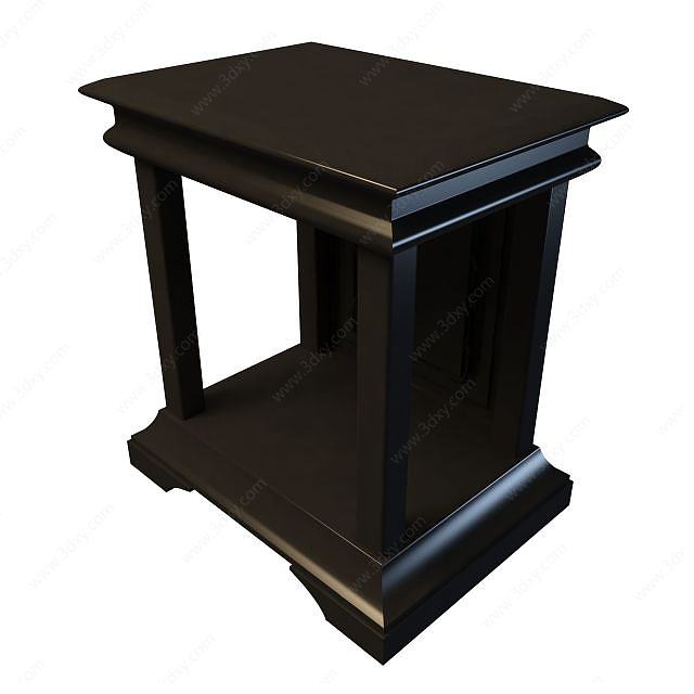 黑色床头柜3D模型