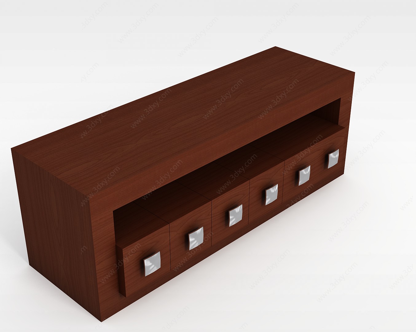 实木抽屉边柜3D模型