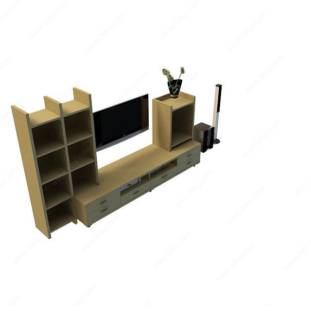 高档电视柜3D模型