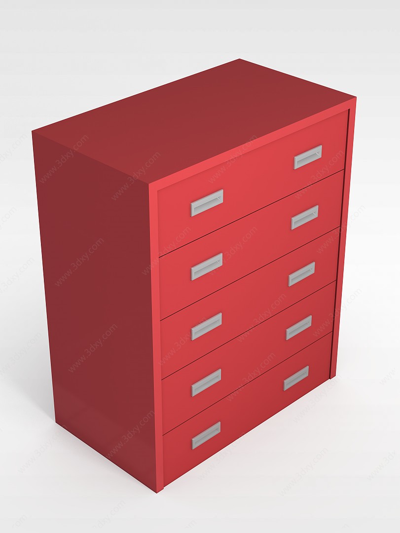 红色柜子3D模型