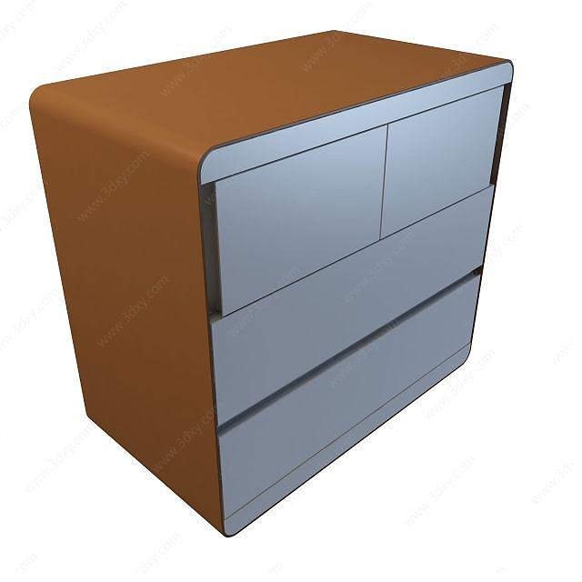 现代床头柜3D模型