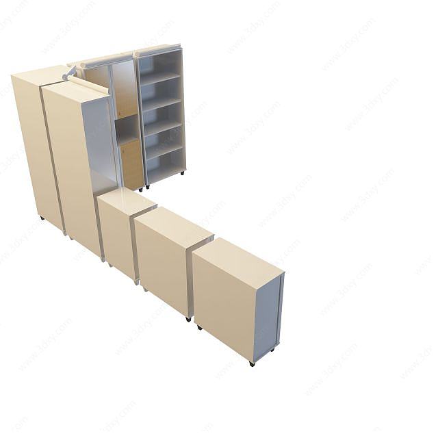 现代柜子组合3D模型