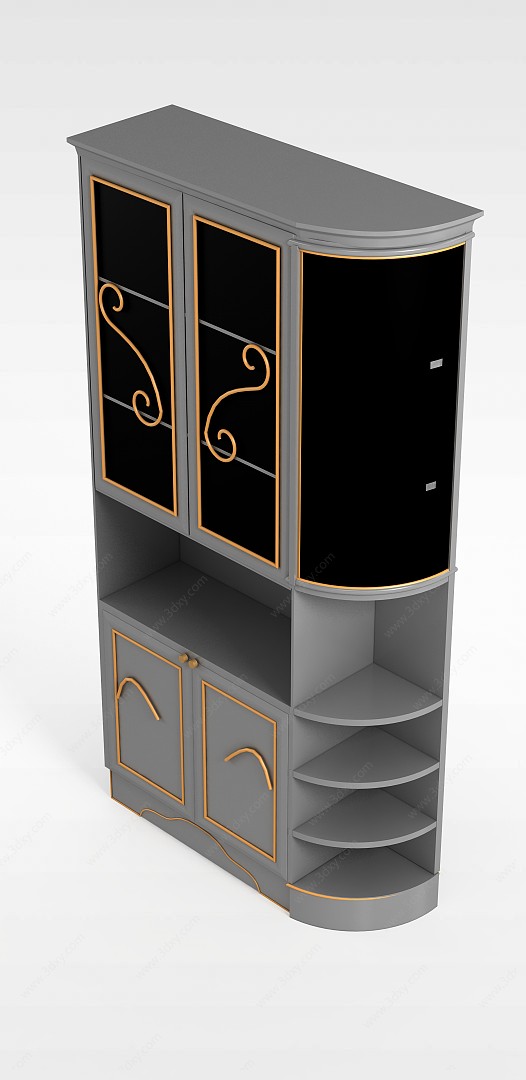 欧式高档酒柜3D模型