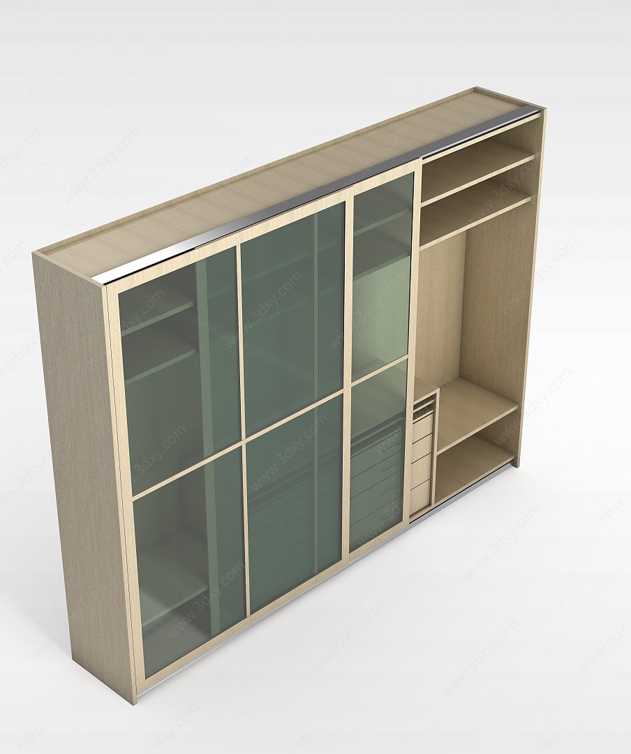 玻璃门衣柜3D模型