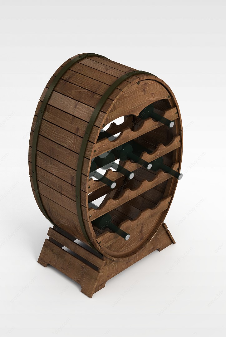 实木创意酒柜3D模型
