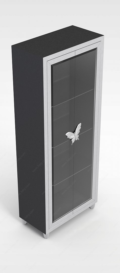 简约玻璃酒柜3D模型