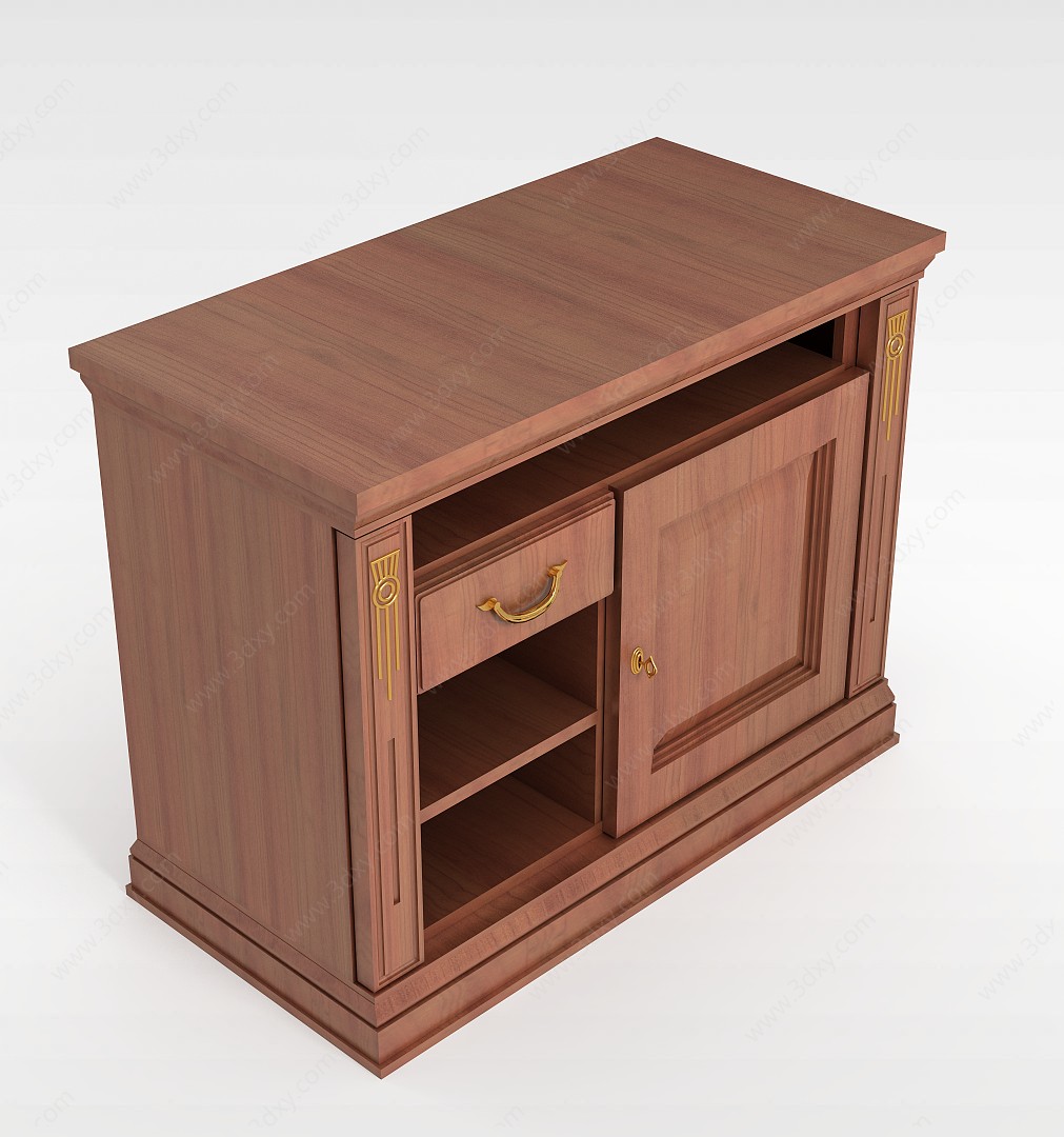 美式实木柜3D模型