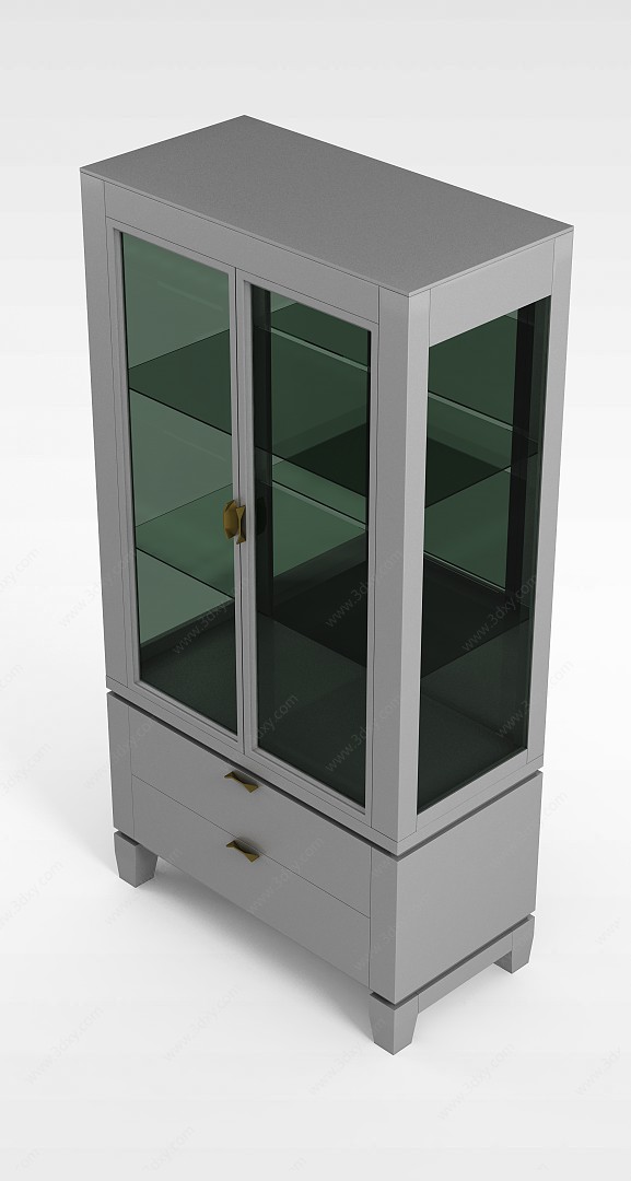 简约玻璃酒柜3D模型