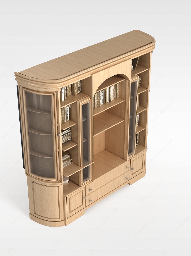 欧式高档书柜3D模型