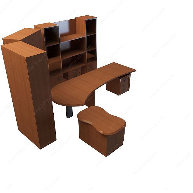 实木文件办公柜3D模型