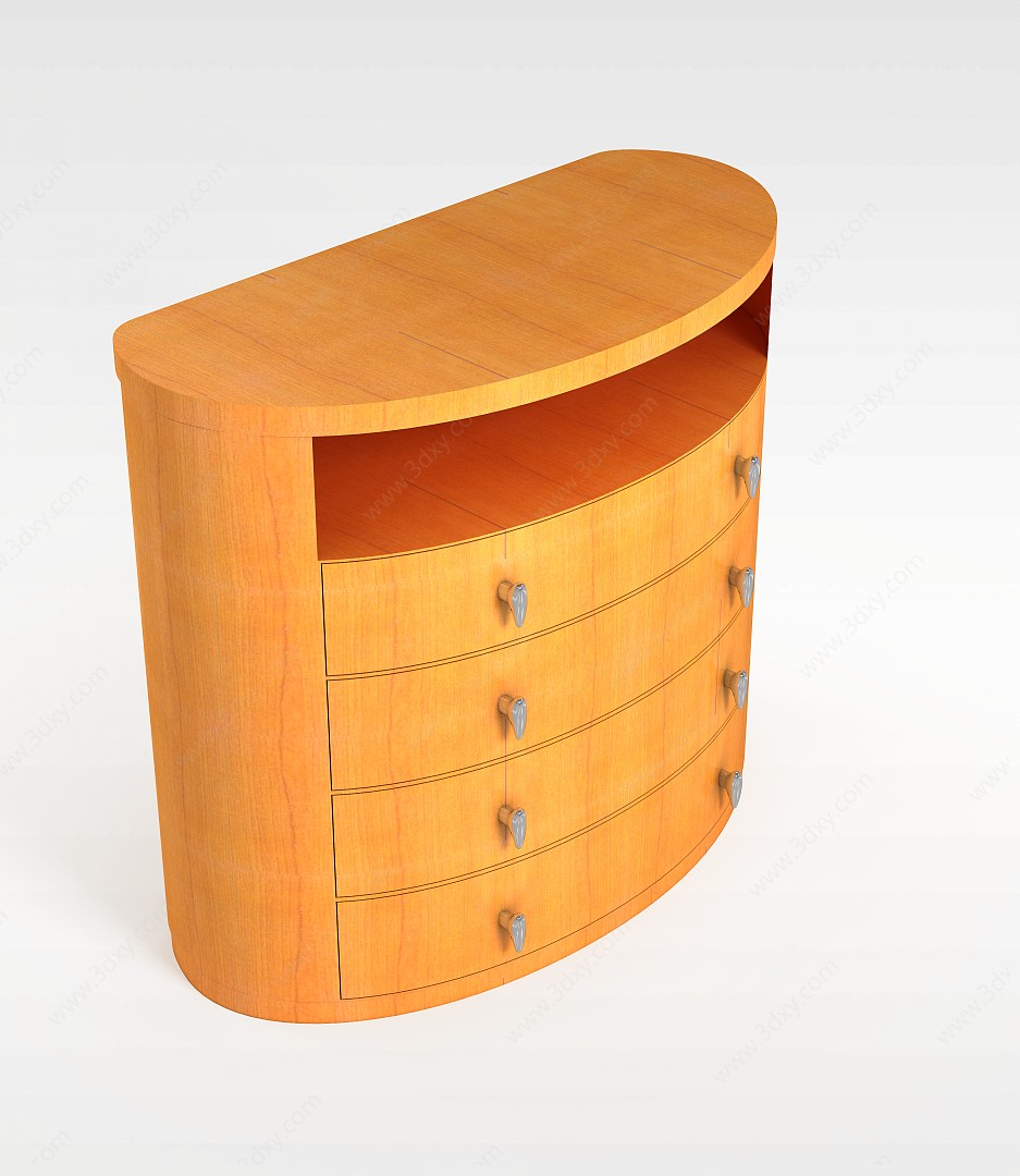 实木弧形柜3D模型
