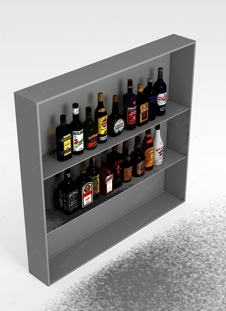 餐厅酒柜3D模型