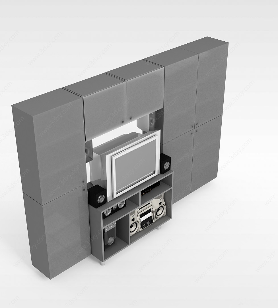 卧室电视柜组合3D模型