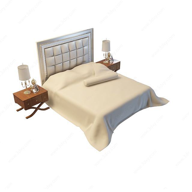 软包床3D模型