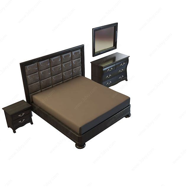 舒适大床3D模型