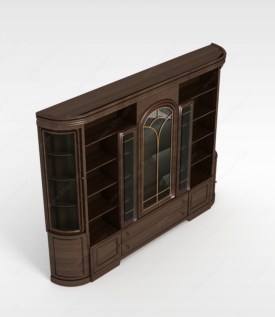 豪华古典实木柜3D模型