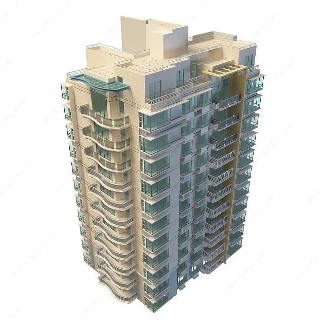 高档公寓楼3D模型