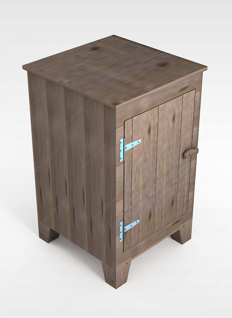 中式纯木边柜3D模型
