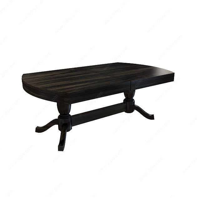古典实木桌子3D模型