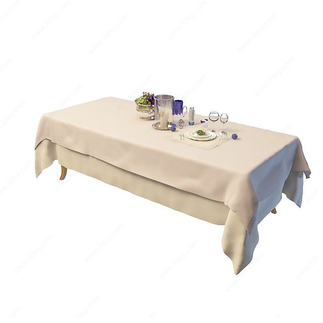 西式餐桌3D模型