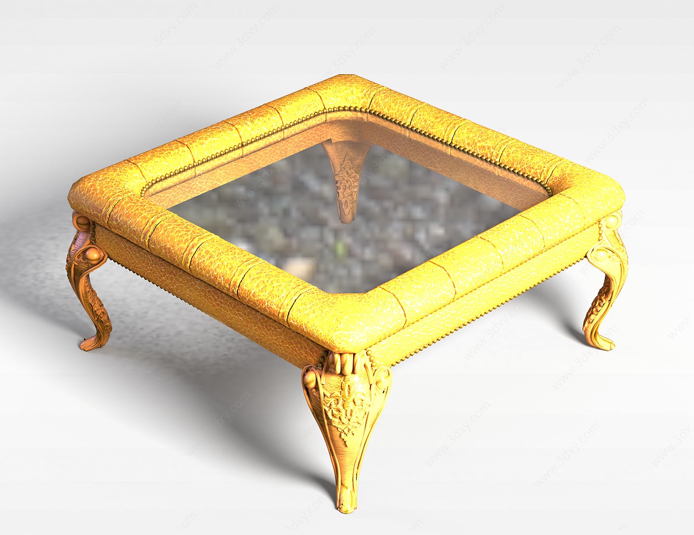 雕刻茶几桌3D模型