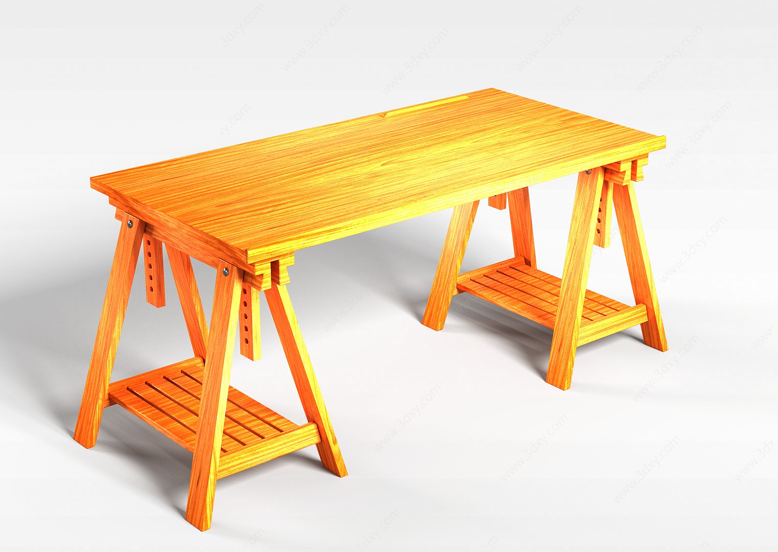 中式实木桌子3D模型