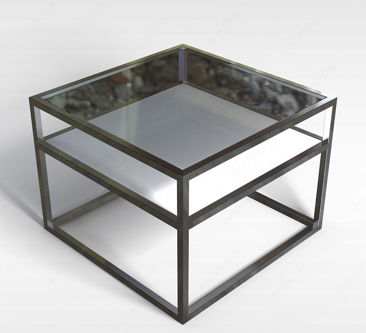 方形玻璃茶几3D模型