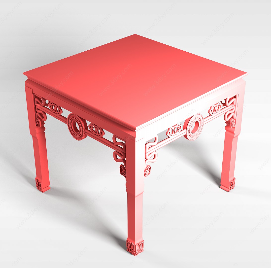 中式古典八仙桌3D模型