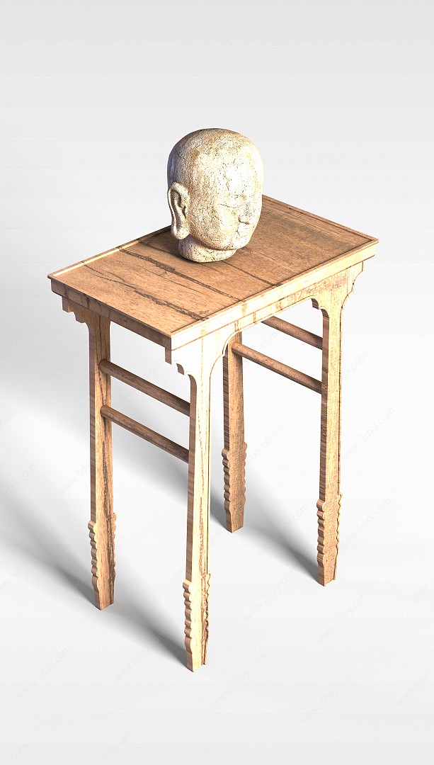 实木陈设桌3D模型