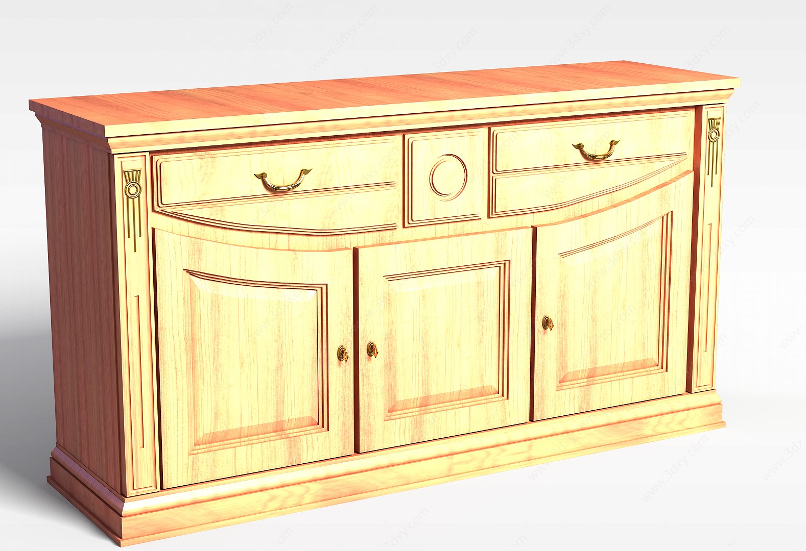 实木桌柜3D模型