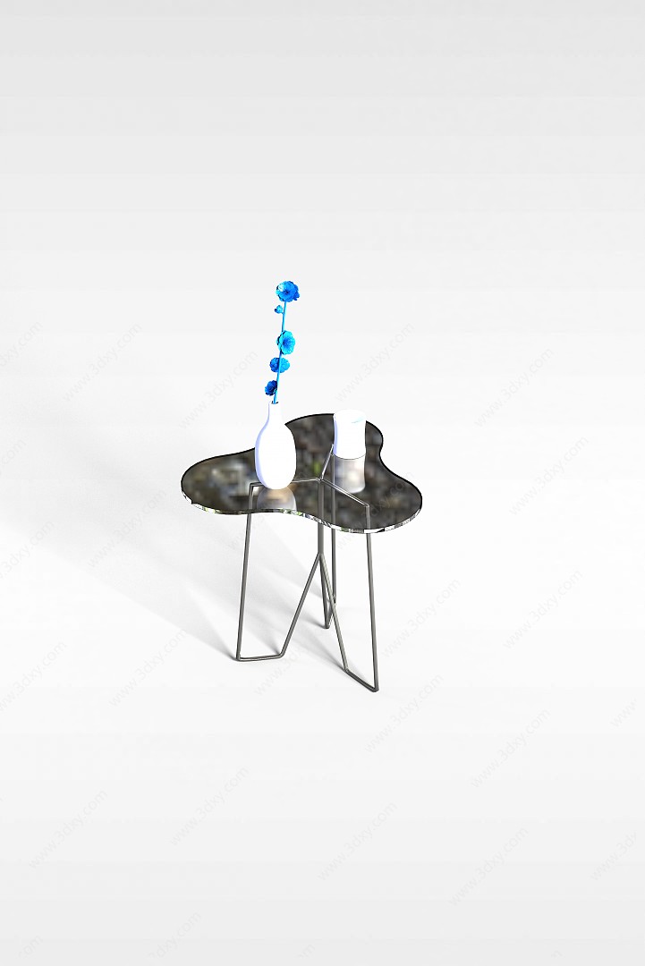 休闲玻璃桌3D模型