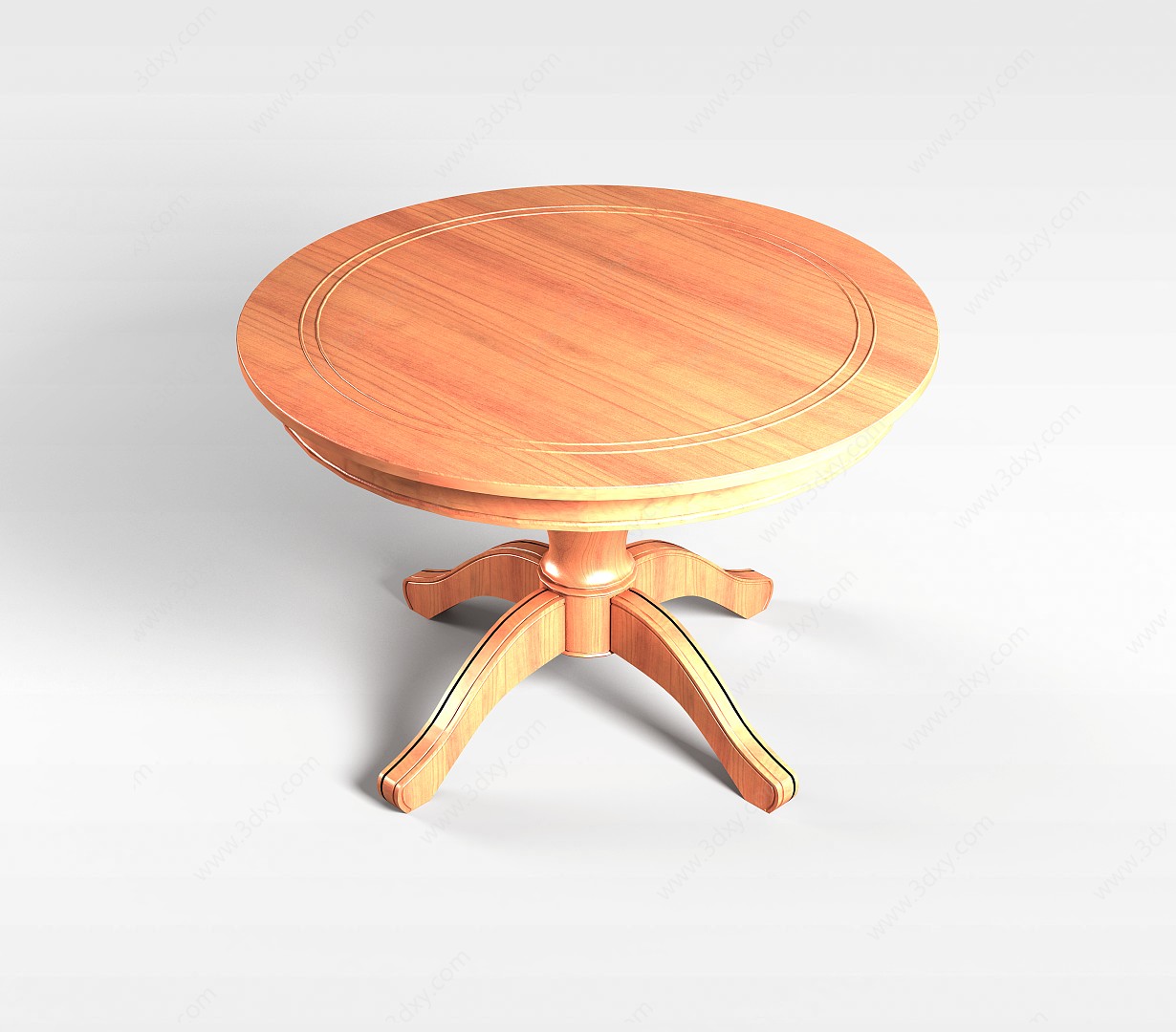 实木古典圆桌3D模型