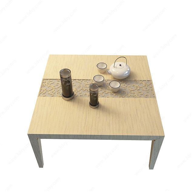 现代休闲茶桌3D模型