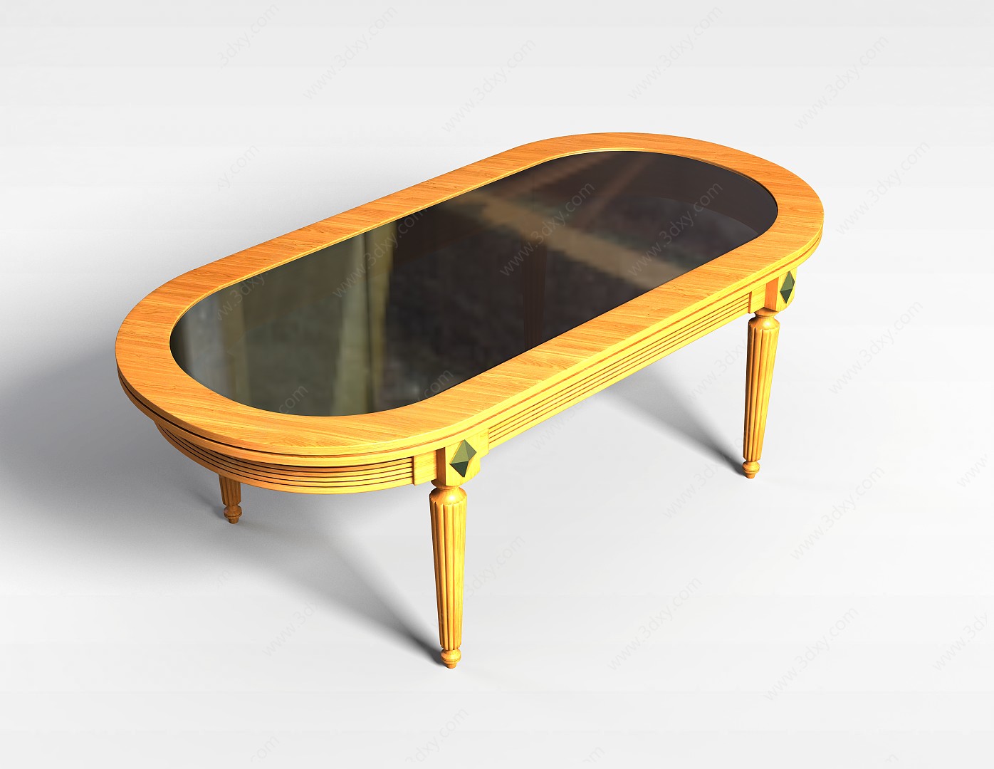 欧式玻璃台面桌3D模型