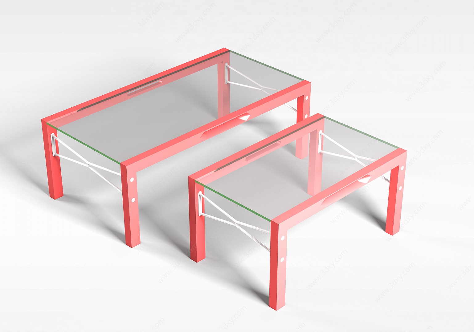 玻璃桌组合3D模型