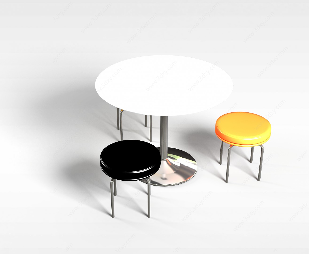 咖啡圆几桌3D模型