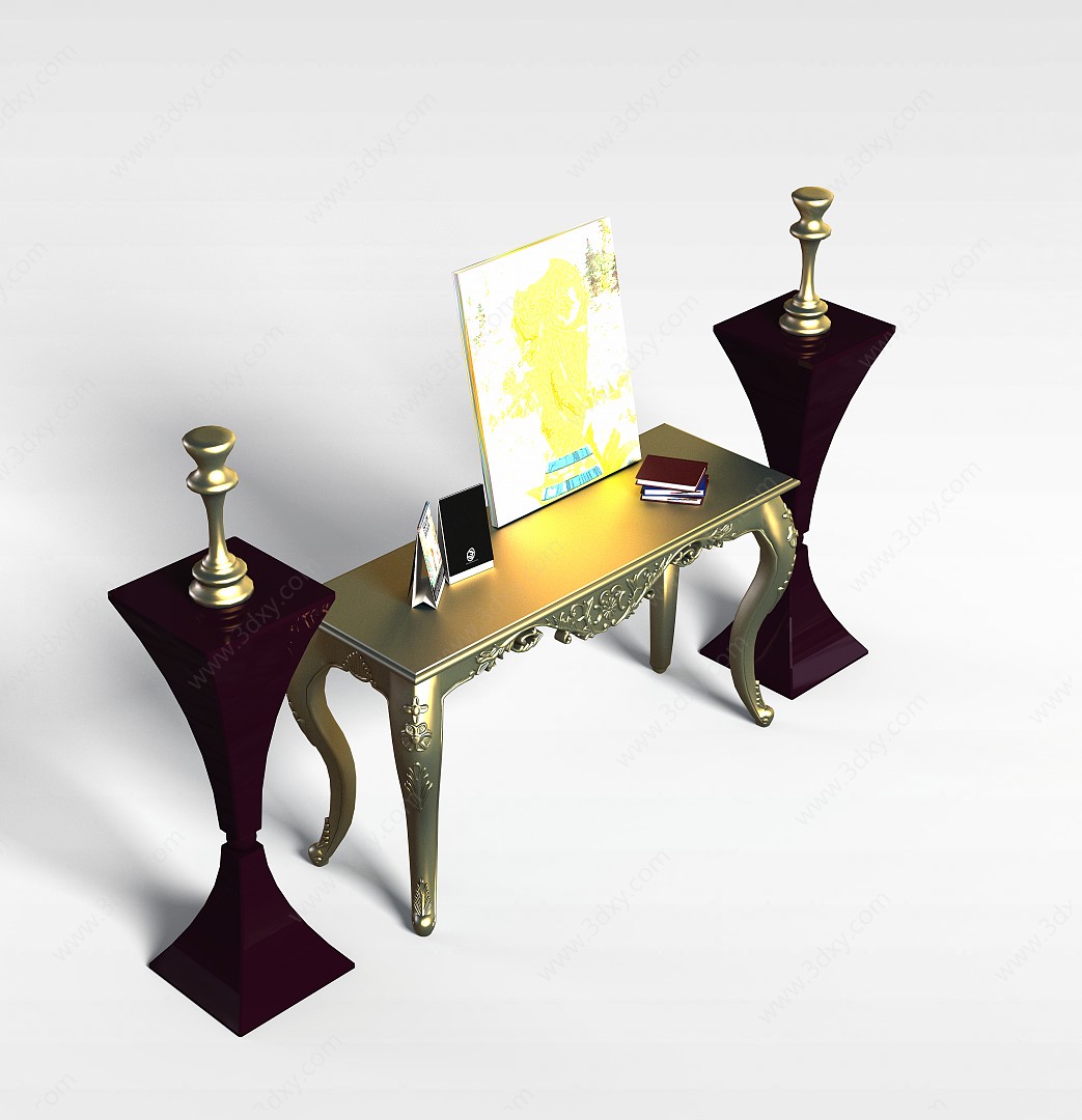 欧式雕花桌3D模型