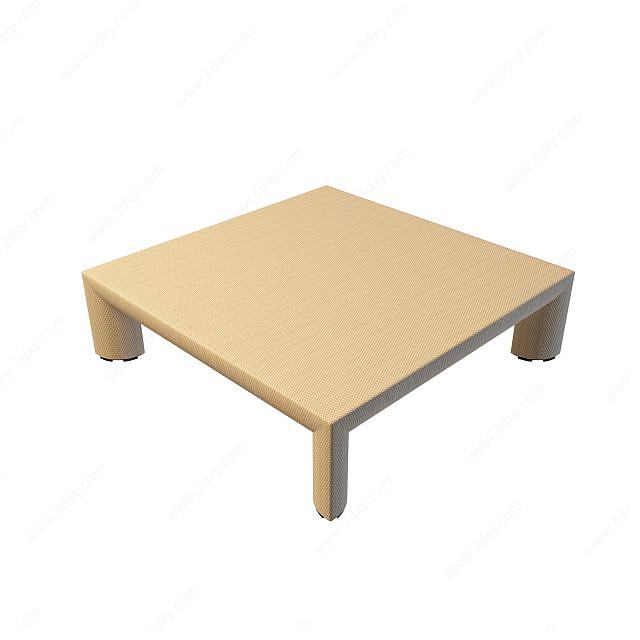实木矮桌3D模型