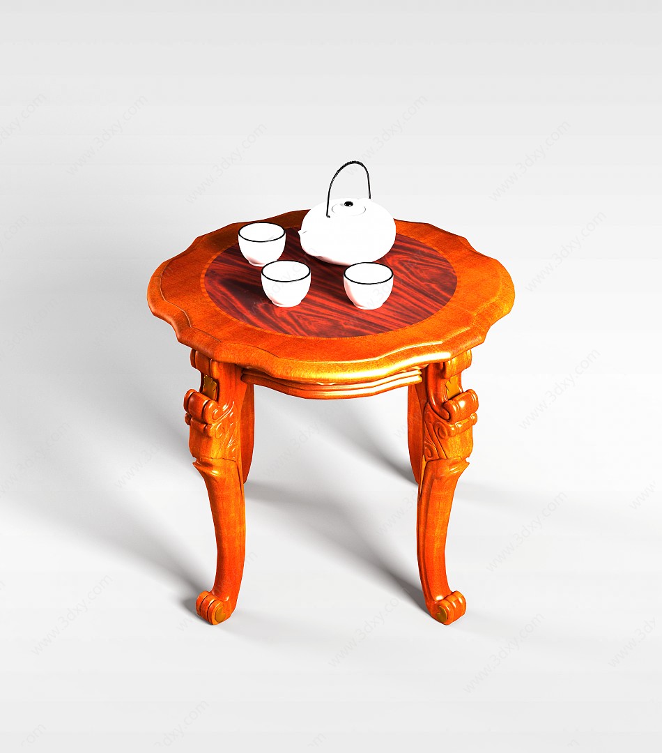 中式休闲茶桌3D模型