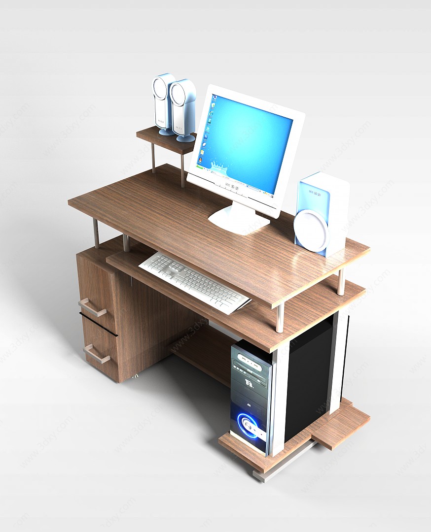 卧室电脑桌3D模型