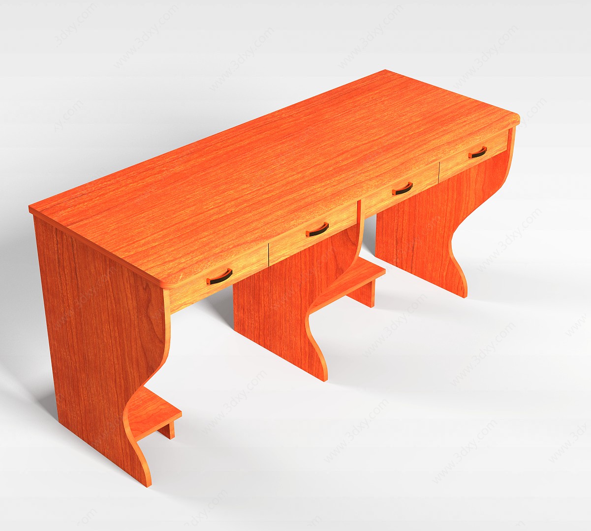 中式实木桌3D模型