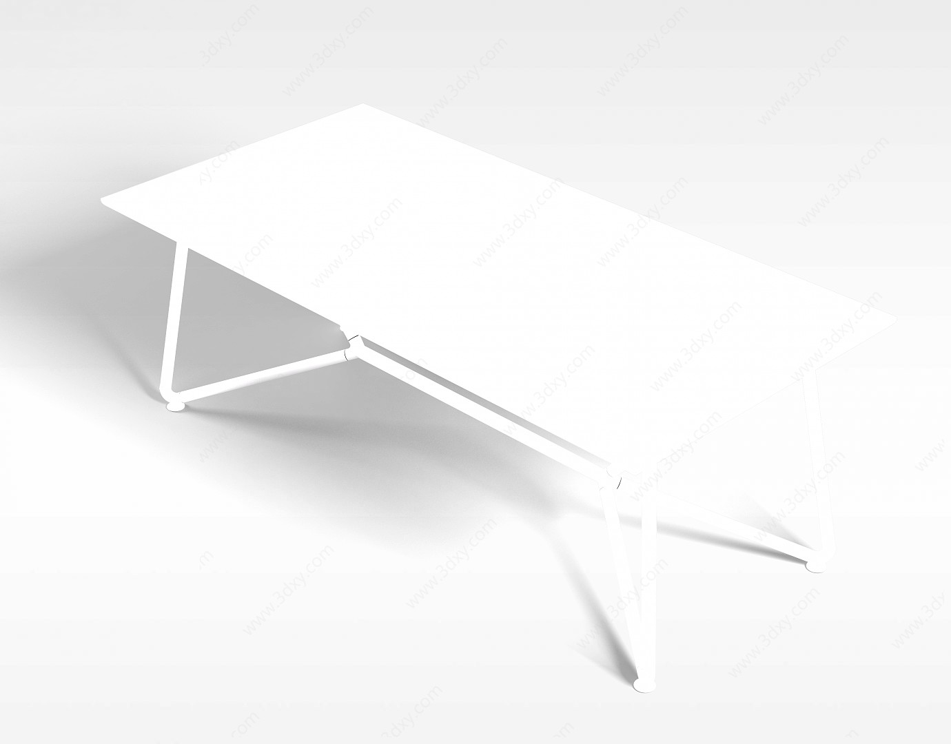 白色简易餐桌3D模型