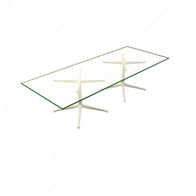 玻璃台面餐桌3D模型