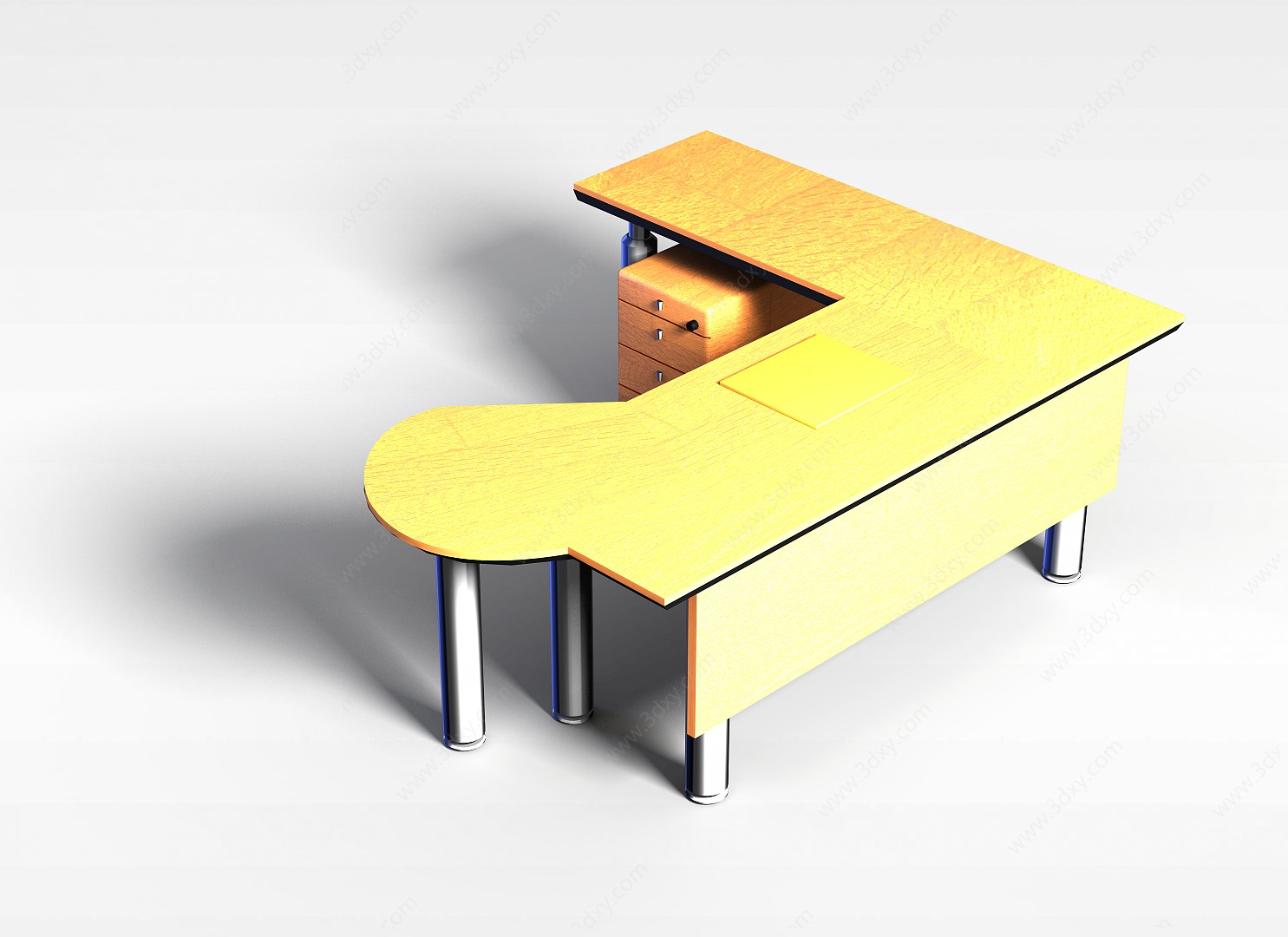 拐角办公桌3D模型