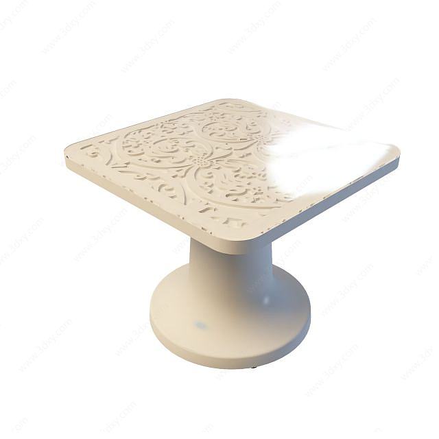 客厅雕花休闲桌3D模型