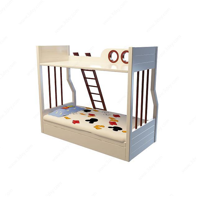 木质儿童床3D模型